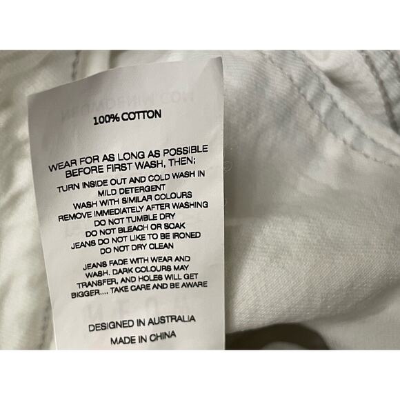 Neuw Lou Crop‎ Jeans Men Size 32 White Raw Hem Distress Slim Leg Punk Streetwear - Picture 7 of 7